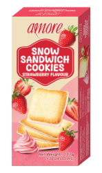 Snow Sandwich Cookies Strawberry Flavour 117g