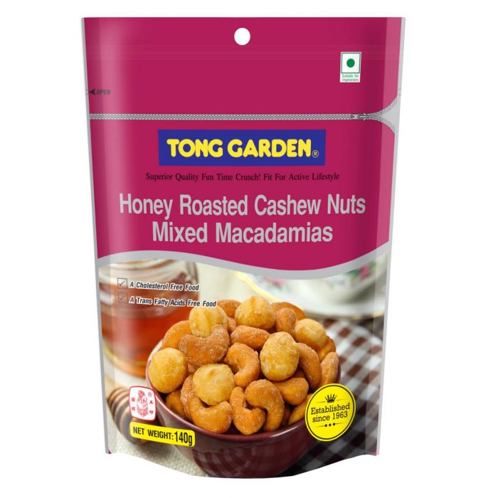 A pack of Tong Garden's healthy honey roasted cashew mixed nuts macadamias