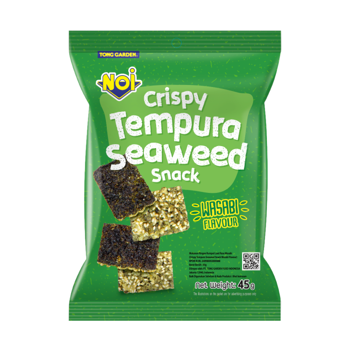 NOI Crispy Tempura Seaweed Snack Wasabi Flavour 45g