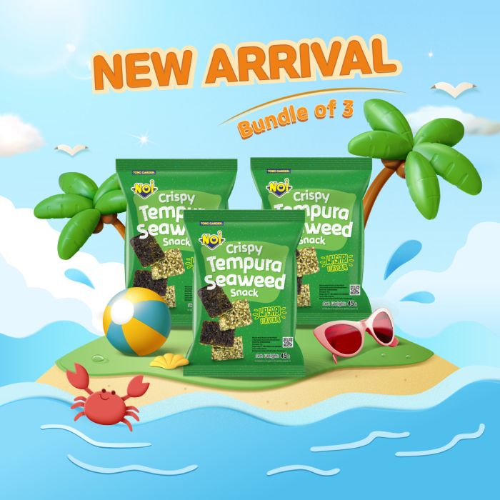 (Bundle of 3) NOI Crispy Seaweed Tempura Wasabi 45g (USP:RM19.80)