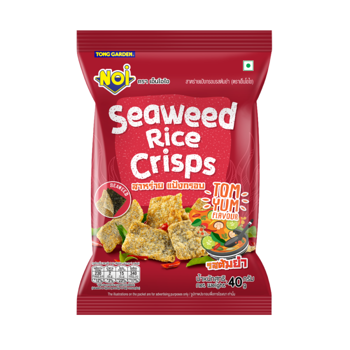 NOI Seaweed Rice Crisps Tom Yum Flavour 40g [Best before 7 Nov 2025]