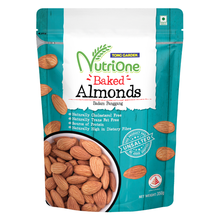 Nutrione Baked Almonds 350G (Unsalted)