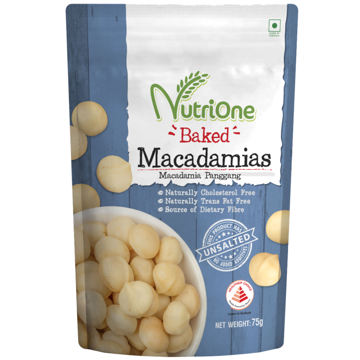 Nutrione Baked Macadamias (Unsalted) 75g