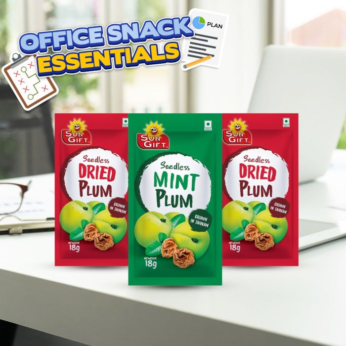 [Bundle of 3] Sungift Seedless Dried/Mint Plum 18g