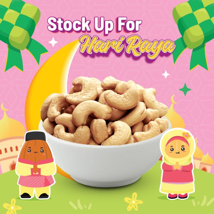 Baked Cashew Nuts (Unsalted) 500g  [Best before 29 Sept 2026]